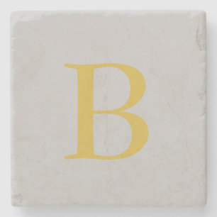 Modern Grått Guld Färg Monogram Add Namn Initial Stenunderlägg