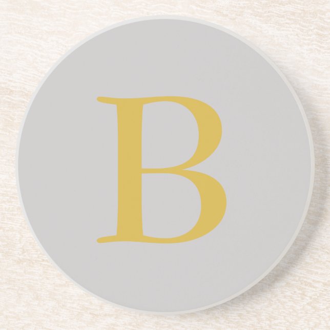 Modern Grått Guld Färg Monogram Add Namn Initial Underlägg (Framsidan)