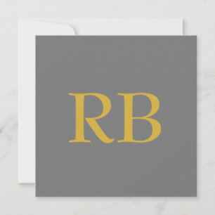 Modern Grått Guld Färg Monogram Initialer