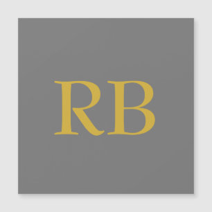 Modern Grått Guld Färg Monogram Initialer