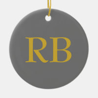 Modern Grått Guld Färg Monogram Lägg till Namn Ini