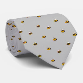 Modern Grått Gult Bee Seamless Mönster Slips