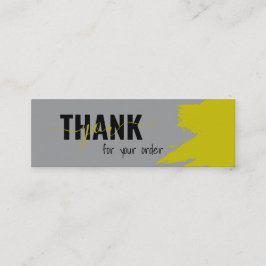Modern Grått Gult-skriptad Tack Mini Visitkort