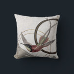 Modern Grått Hummingbird Artistic Abstrakt Kudde<br><div class="desc">Grått dekorativ kudde har en konstnärlig design i en grått färg palett med muterade örtartade rötter och grönt accents. En konstnärlig design med en vacker hummerfågel som fokalpunkt med muterad burgundi och skarp grönt accentuerar mot en bakgrund av neutraltens abstrakt med geometrisk cirkelsammansättning med ledtrådar av guld. Den här eleganten...</div>