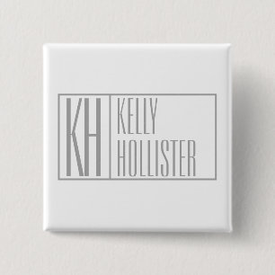Modern Grått Initialer & Namn Logotyp Knapp