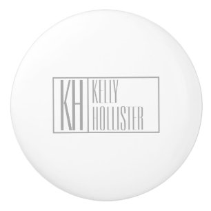 Modern Grått Initialer & Namn Logotyp Knopp