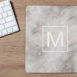 Modern Grått Marble Monogram Musmatta