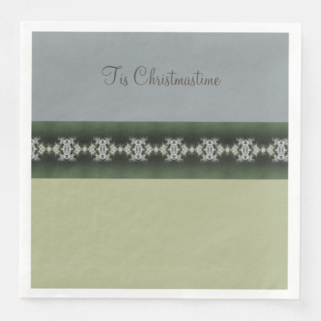 Modern Grått med Grönt Pappersservett (Framsida)