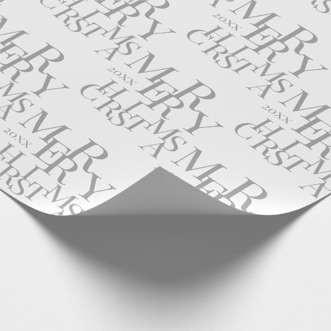 Modern Grått Minimalist Typography God jul Presentpapper (Hörn)