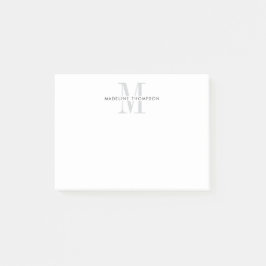 Modern Grått Monogram Post-it Block