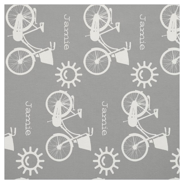 Modern Grått Mönster Sunshine Bicycle Personlig Tyg (Provkarta)