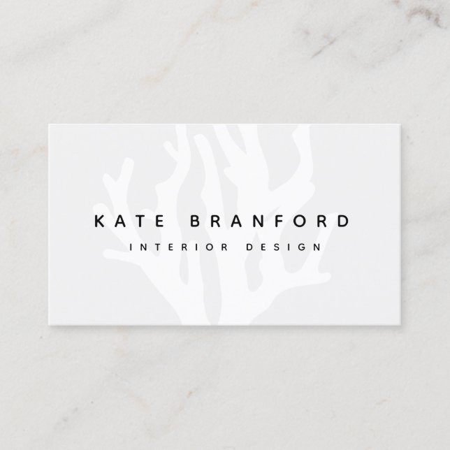 Modern Grått Ocean Coral Reef Insida Designer Visitkort (Framsida)