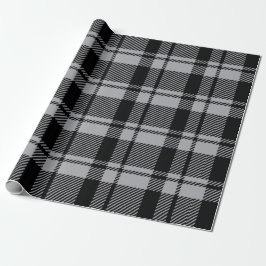 Modern Grått och Black Tartan Play Presentpapper
