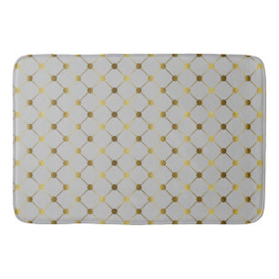 Modern Grått och Guld Dot Grid Badrumsmatta
