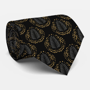 Modern Grått- och Guld-styliserade skadefiler Slips