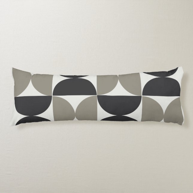 Modern Grått och Gunmetal i mitten av århundradet Kroppskudde (Framsidan)