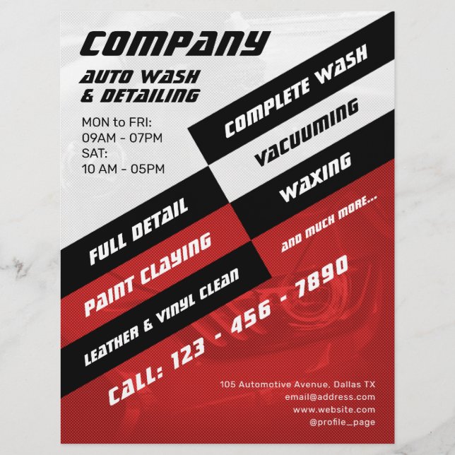 Modern grått- och rödflygare reklamblad (Framsidan)