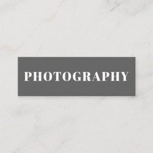 Modern Grått och vit minimalistisk fotografi Mini Visitkort