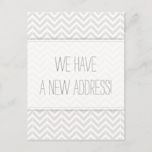 Modern grått- och vitsparreadressändring meddelande vykort