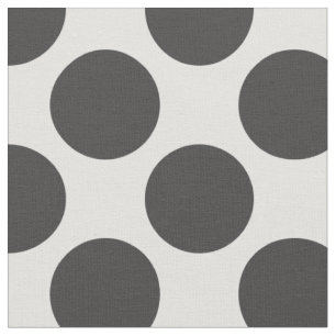 Modern Grått och vitt stort Polka dots Tyg