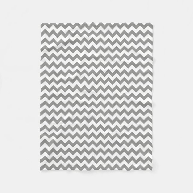 Modern Grått och White Chevron Zigzag Fleecefilt (Framsidan)