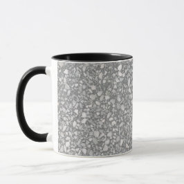 Modern Grått och White Terrazzo Mugg