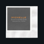 Modern Grått Orange fet text minimalistisk Namn Pappersservett<br><div class="desc">Vanliga,  minimalistiska,  moderna utformningar. De är enkla,  attraktiva,  unika.</div>