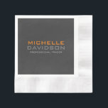 Modern Grått Orange fet text minimalistisk Namn Pappersservett<br><div class="desc">Vanliga,  minimalistiska,  moderna utformningar. De är enkla,  attraktiva,  unika.</div>