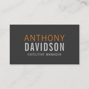 Modern Grått-Orange, fet text, minimalistisk slapp Visitkort