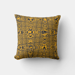 Modern Grått Orange Wave Mönster Pillow Kudde