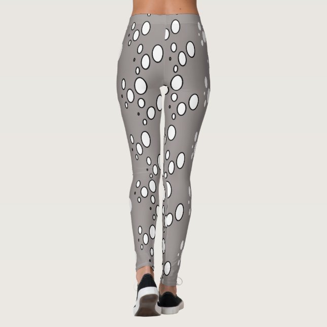 Modern Grått Patterned Leggings (Baksida)