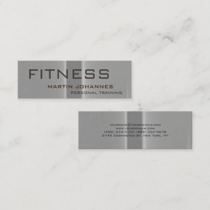 Modern Grått Personal Trainer Gym Bodybuilding Mini Visitkort