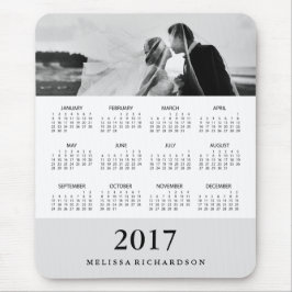 Modern Grått Rand 2017-kalender och foto Musmatta