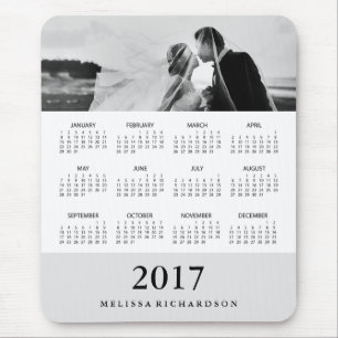 Modern Grått Rand 2017-kalender och foto Musmatta