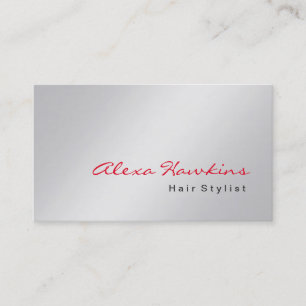 Modern Grått Red Hair Stylist Makeup Artist Visitkort