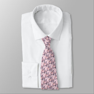 Modern Grått & Rosa Fractal Gem Art Neck Tie Slips