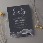 Modern Grått Silver Agate 60:e Födelsedagsfesten Inbjudningar<br><div class="desc">Denna vackra, agerade inbjudan är perfekt för varje speciell tillfälle! Dess elegant, trendig och moderna utformning kommer att få dina gäster att känna sig som royalty. Grått-vattenfärgstexturering och faux silver glitter accentuerar ge som ett lyxigt utseende som skapar en unik inbjudan till snyggt. Du kan anpassa texterna så att de...</div>