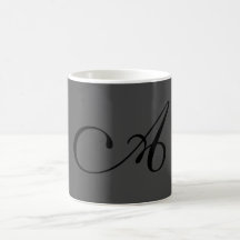 Modern Grått Simple Monogram Lägg till ditt namn f