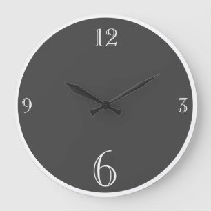 Modern Grått Solid färg Basic-minimalist Stor Klocka