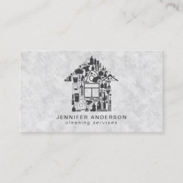 Modern Grått Städning Visitkort