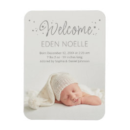 Modern Grått Stardust Baby annonsfoto Magnet