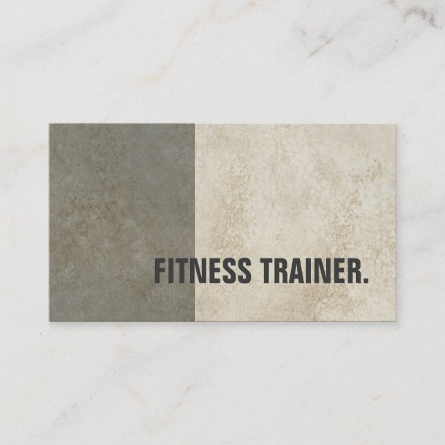 Modern Grått Stone Wall Grått Fitness Trainer Visitkort (Framsida)