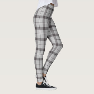 Modern Grått Tartan Mönster Leggings
