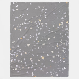 Modern Grått Terrazzo Fleecefilt