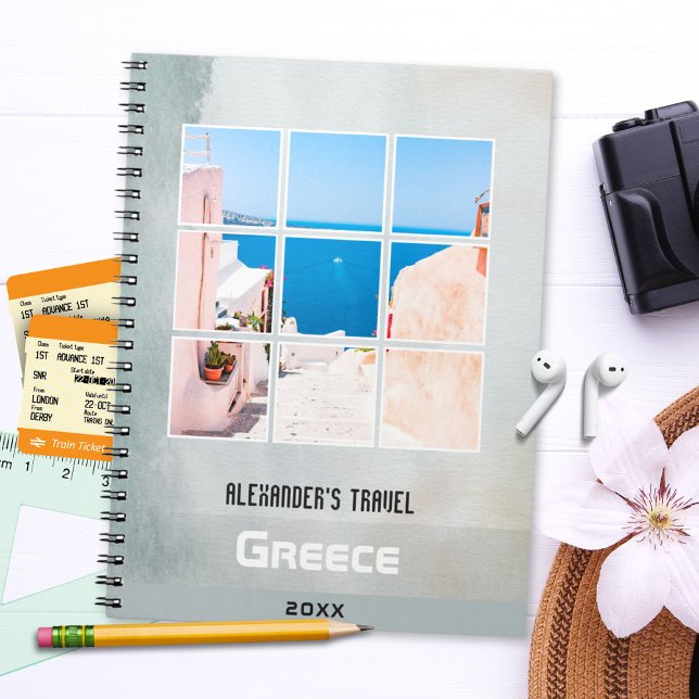 Modern Grått Travel Dirigerar ditt foto och din te Anteckningsbok (Modern Gray Travel Diary Your Photo and Text Notebook ©Susanne Sachers - Sunny Wanderlust 🌞✈️ )