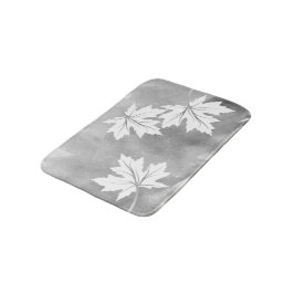 Modern grått-vattenfärg och vit löv badrumsmatta