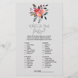 Modern Grått "What's in you Purse"-spel Flygblad