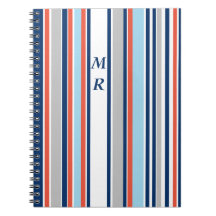 Modern Grått White Blue Red Rand Monogram