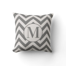 Modern Grått White Chevron Design Monogram