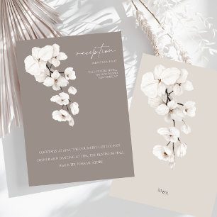 Modern Grått White Orchid bröllopsmottagning Tilläggskort